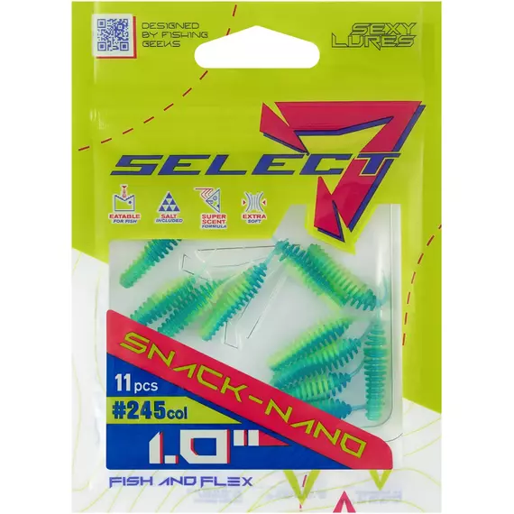 Силікон Select Snack Nano 1" #245 (11шт/уп), Довжина силікону: 1" (2.54 см), Колір силікону: 245, фото , изображение 2